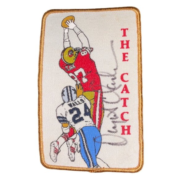 Vintage San Francisco 49ers Signed Dwight Clark "The Catch" Cloth Patch 3" X 5" - Picture 1 of 2
